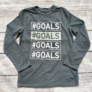 Rockets of Awesome Grey #Goals Goals Long Sleeve T-shirt Boy’s Sz 10 12